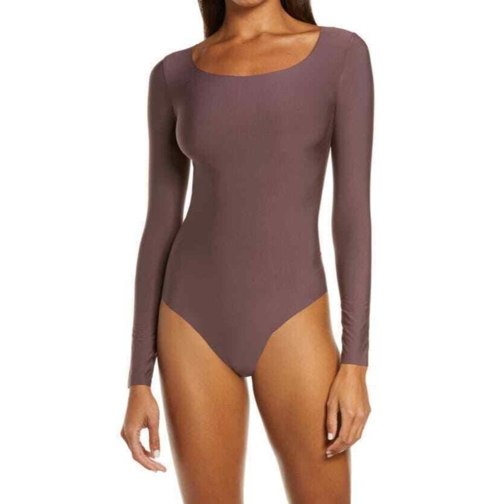 NWT  Commando Womens M Butter Long Sleeve Bodysuit in Mink (Dusty Purple) BDS101